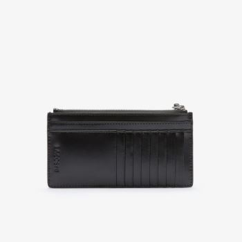 Lacoste Chantaco Large Piqué Leather Zip Cardholder Dámské - Taška Černé | CZ-4fhlCA